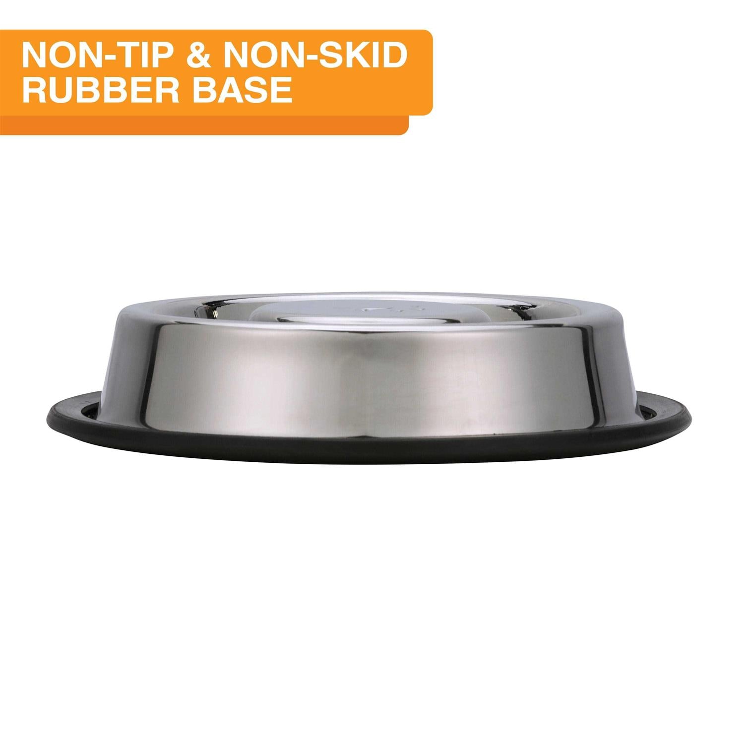 Stainless Steel Slow Feed Bowl Non-Tip Non-Skid W513896