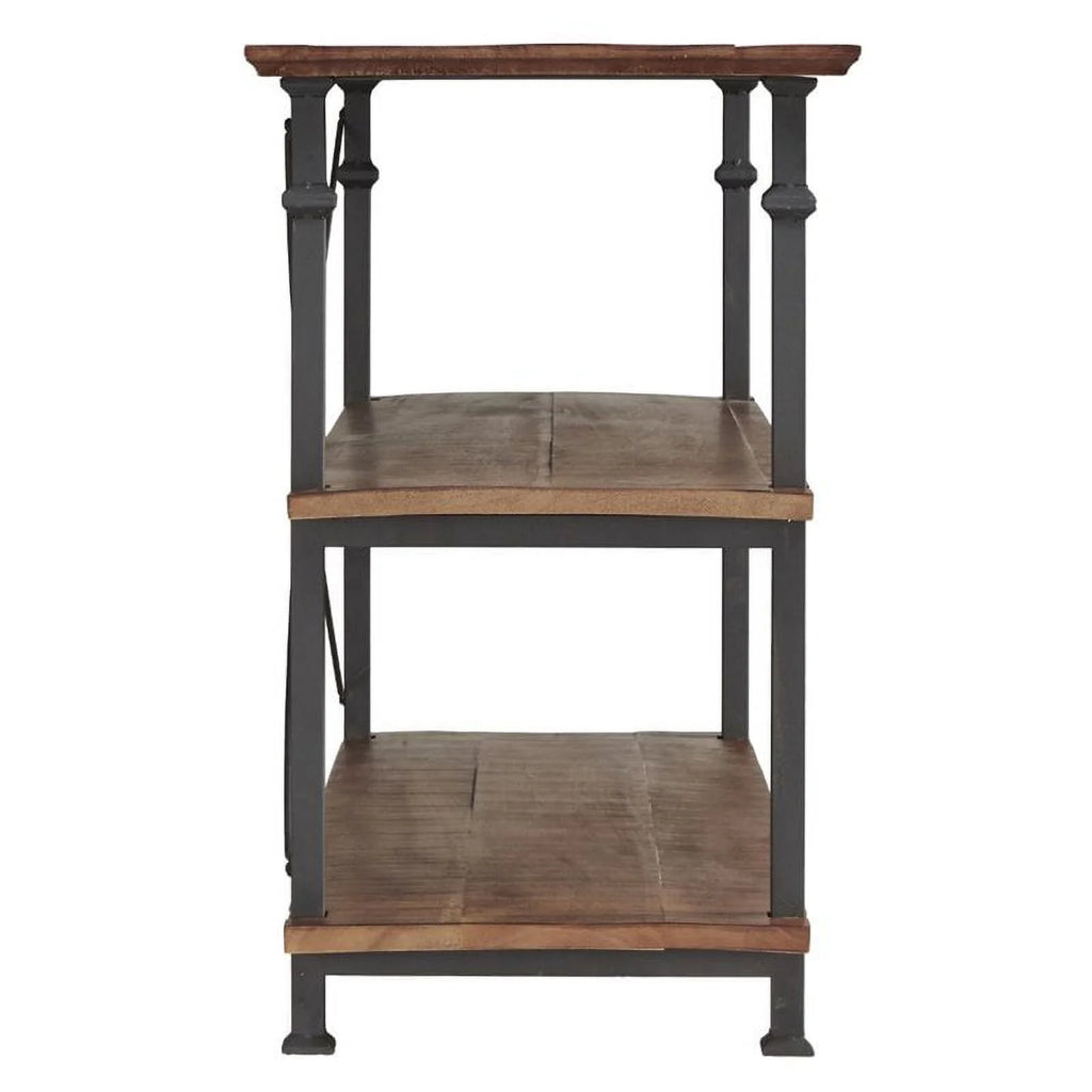 Black Wood Metal Sofa Table TV Stand Console Unit D25530
