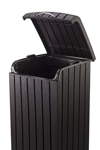 32 Gallon Resin Trash Can with Lid Brown H173