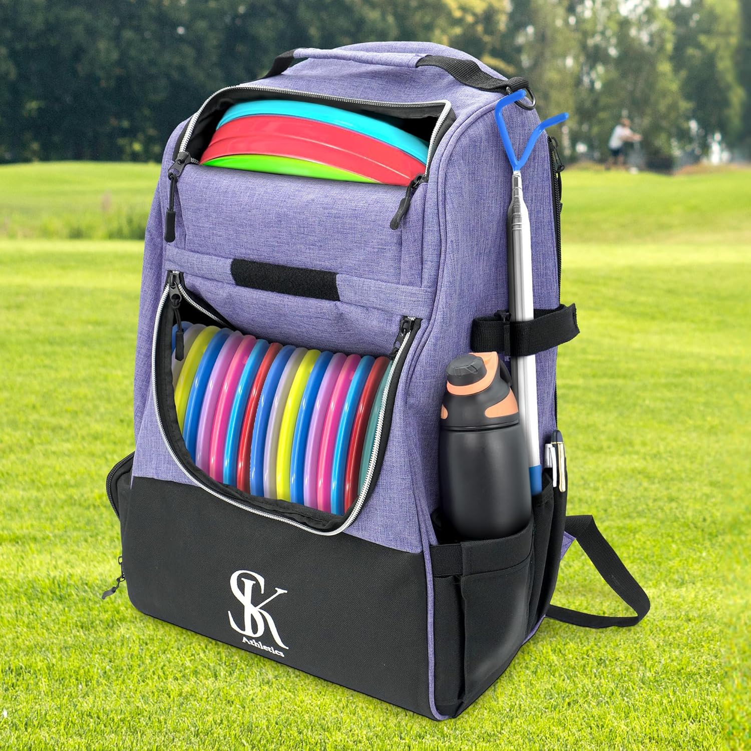 Disc Golf Backpack with Stand-Up Design and Pockets Q85690