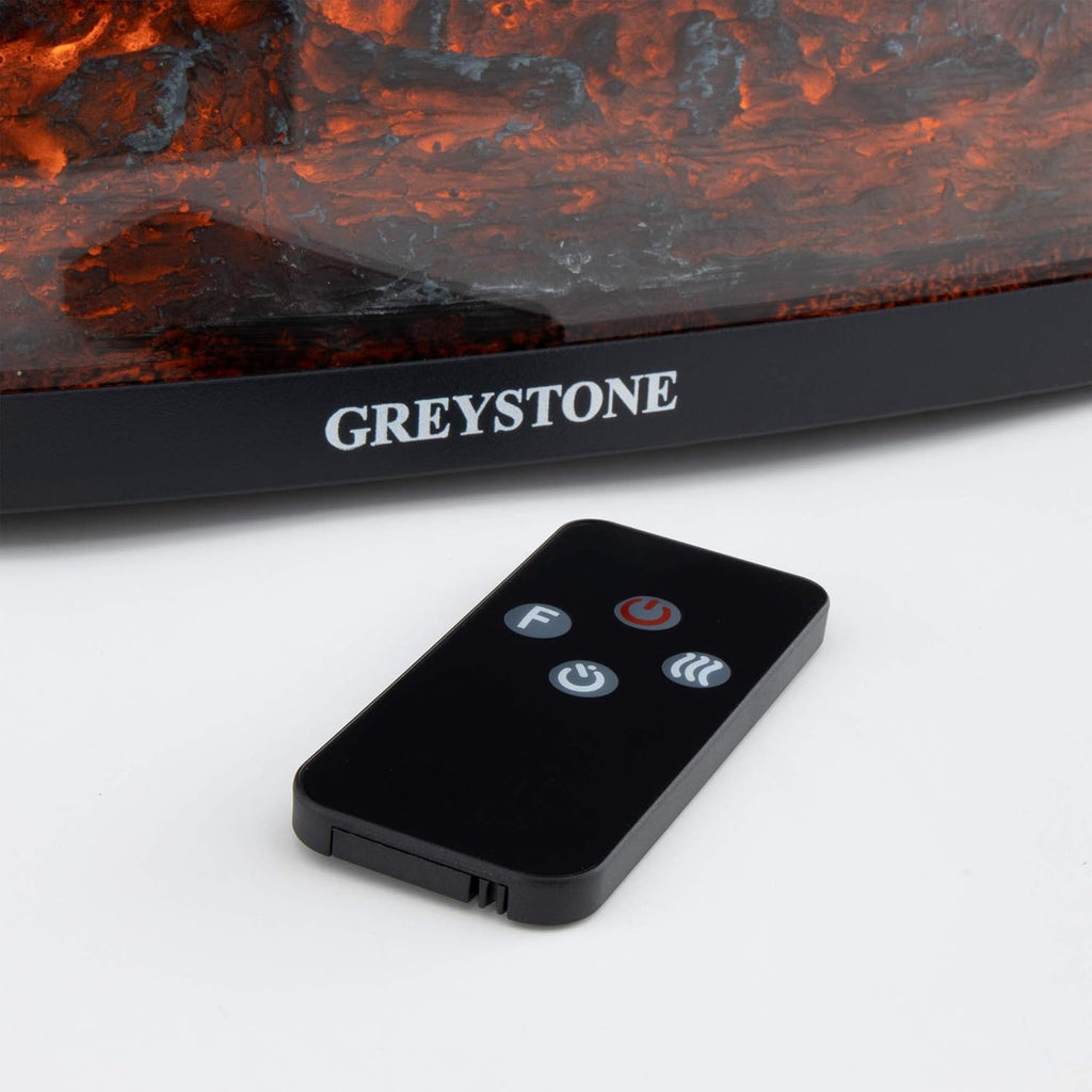 RV Fireplace 26 Cutout Size Electric Curved Glass Heater Remote Included B436818