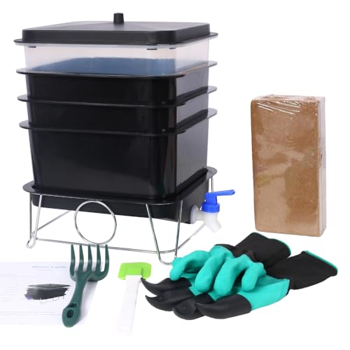 Black 4-Tray 20L Worm Composter N918