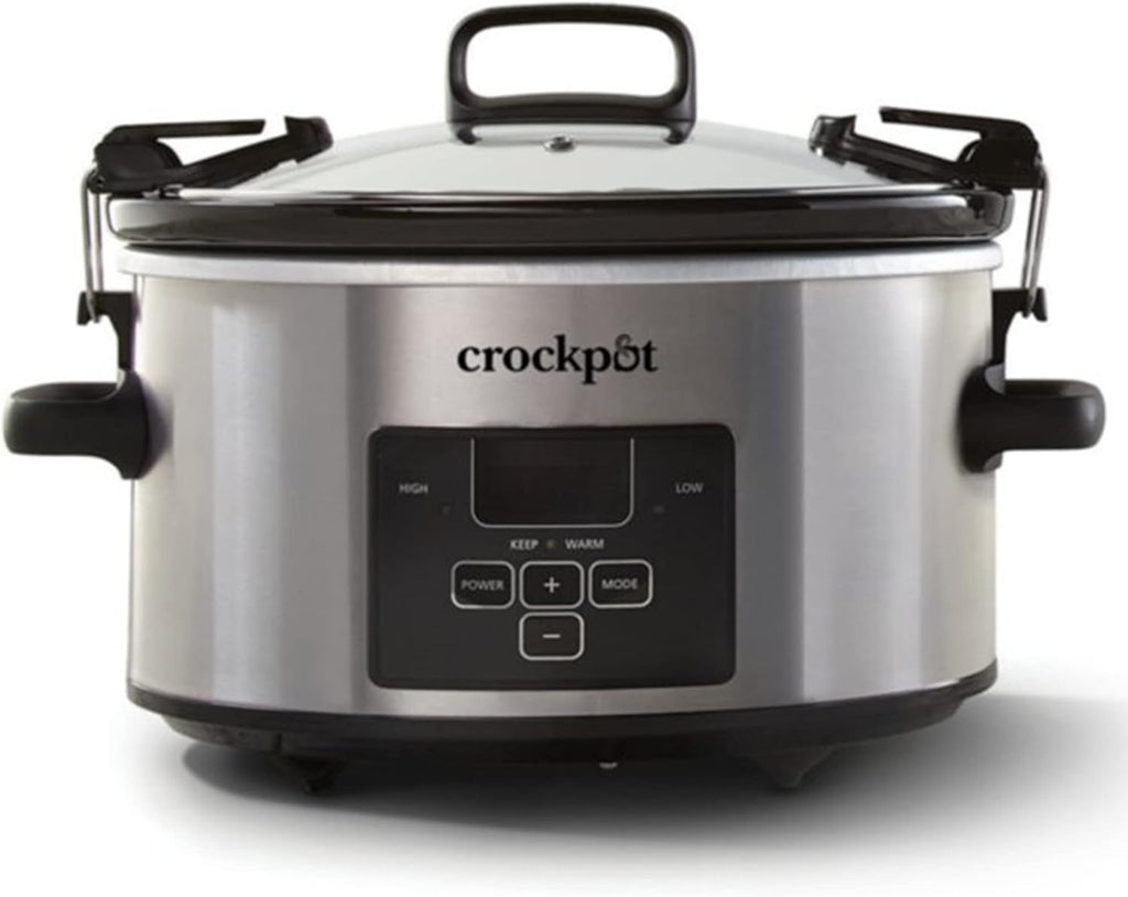 4 Quart Programmable Slow Cooker with Locking Lid, Stainless Steel U894