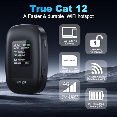 4G LTE Mobile Hotspot Portable WiFi Dual Bands 600Mbps O3075