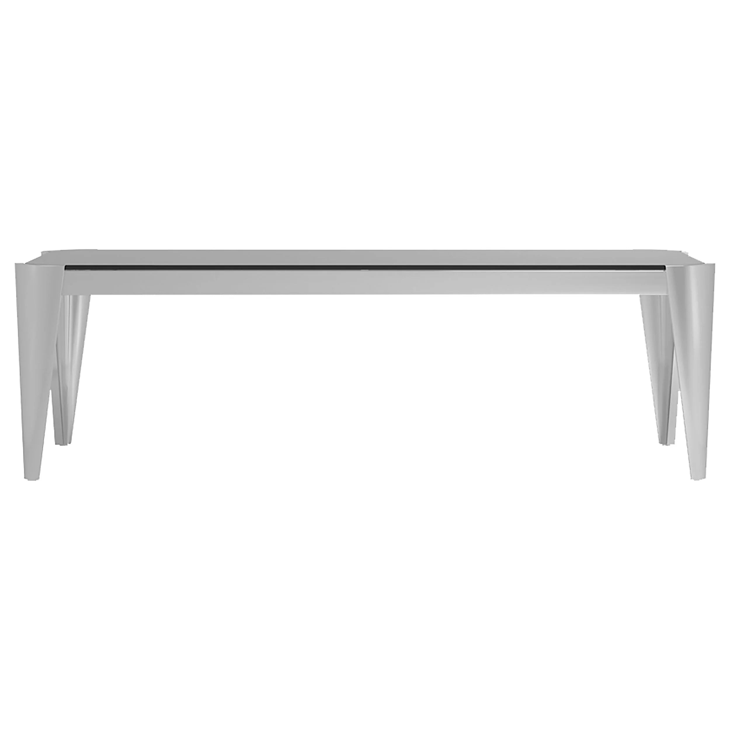 Silver and Grey Rectangle Glass Top Coffee Table W204