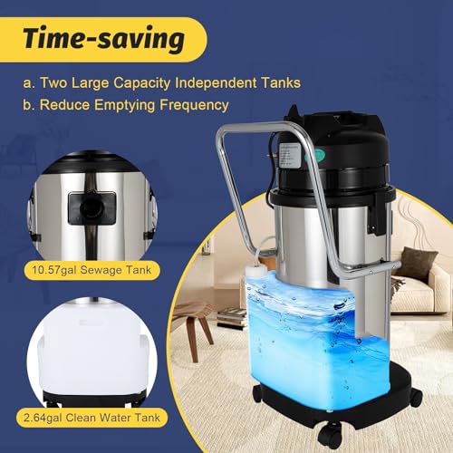 Portable Carpet Cleaning Machine with Mobile Tires (40L) O954