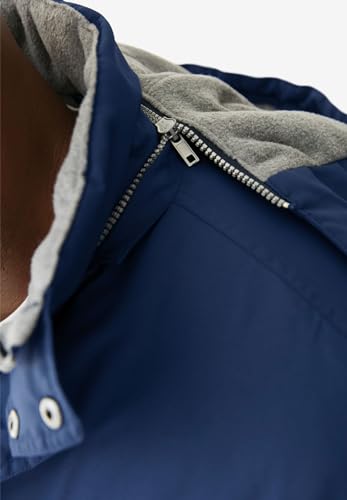 Men's Big & Tall Fleece-Lined Parka With Detachable Hood And 6 Pockets K950