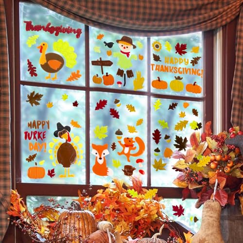 Blue and White Snowflake Snowman 6-Piece Window Clings K567