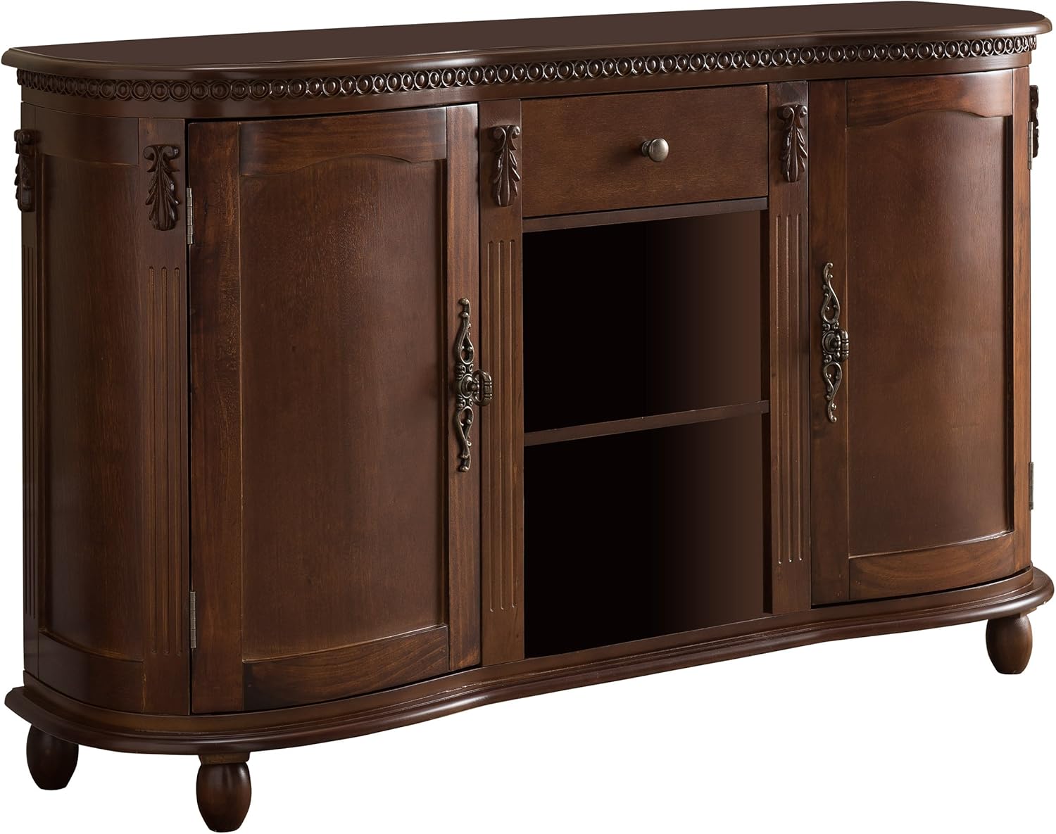 Walnut Wood Buffet Server Console Table Cabinet E830972