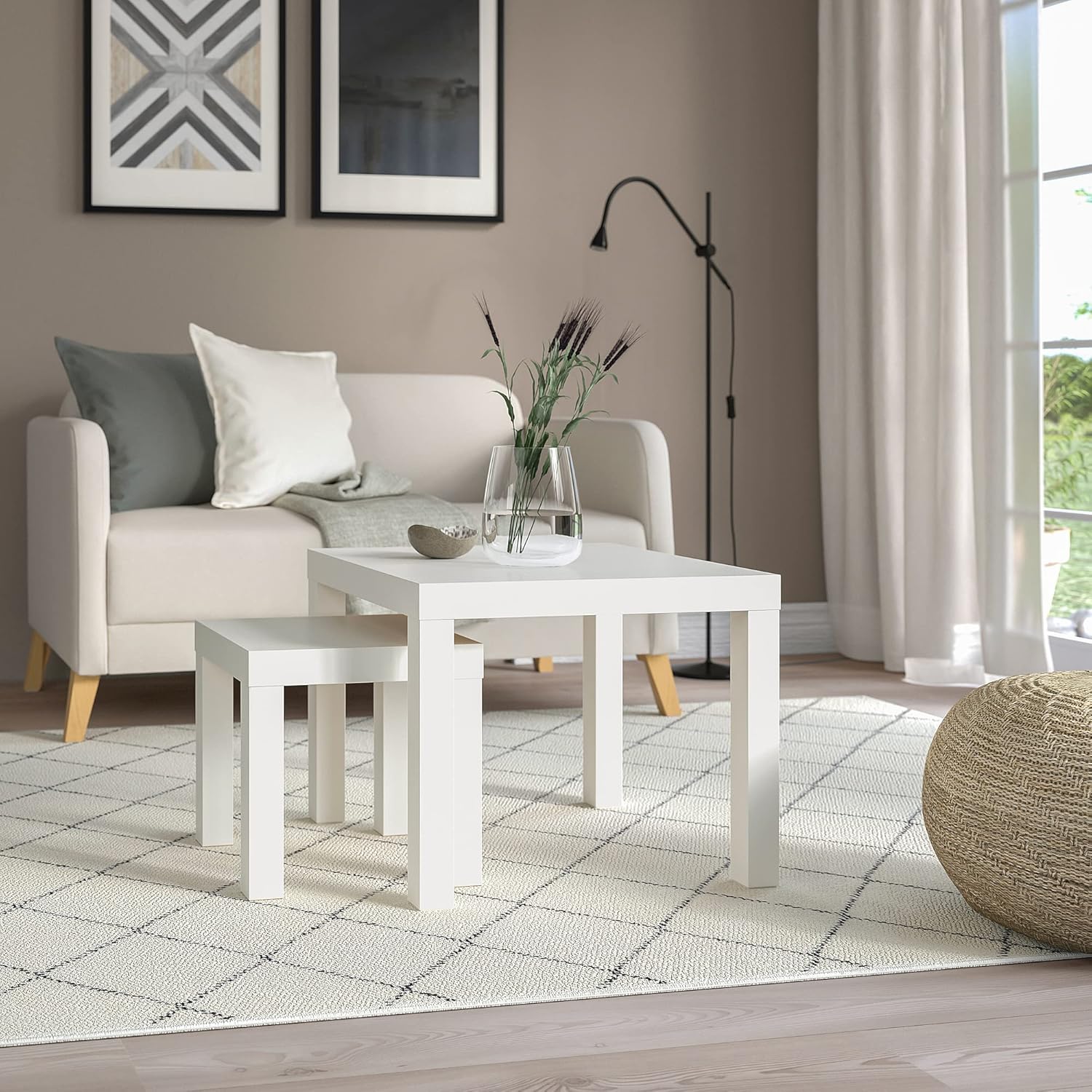 Set of 2 White Nest of Tables T7838