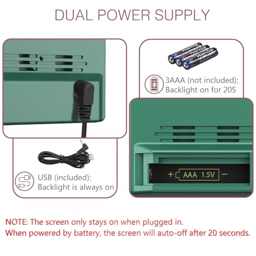 6.5'' LED Digital Alarm Clock with USB Charging Port, Dual Alarm, Snooze H3420