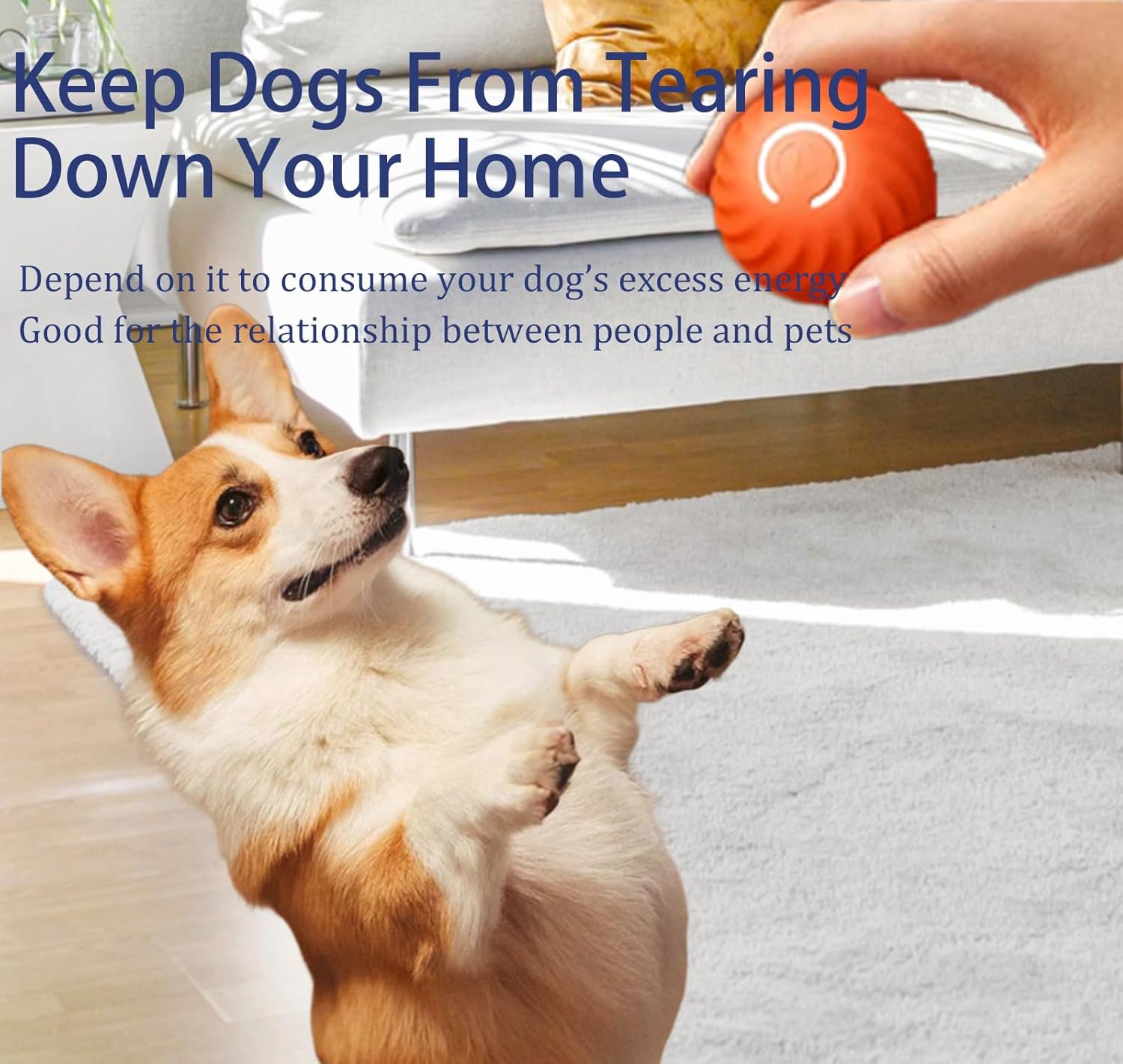 Smart Interactive Dog Toys Ball, Rechargeable, Motion Activated Automatic Rolling Ball B9818