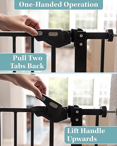 Black Metal Baby Gate 30" Tall M584305