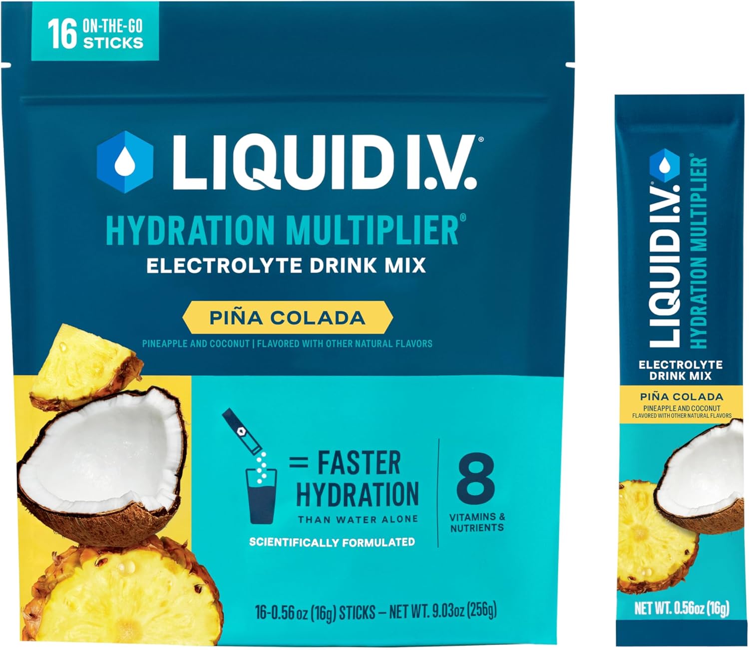 16 Servings Hydration Powder Packets Electrolyte Drink Mix I449983