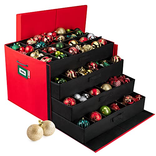 Christmas Ornament Storage Container Box with Dividers J726301
