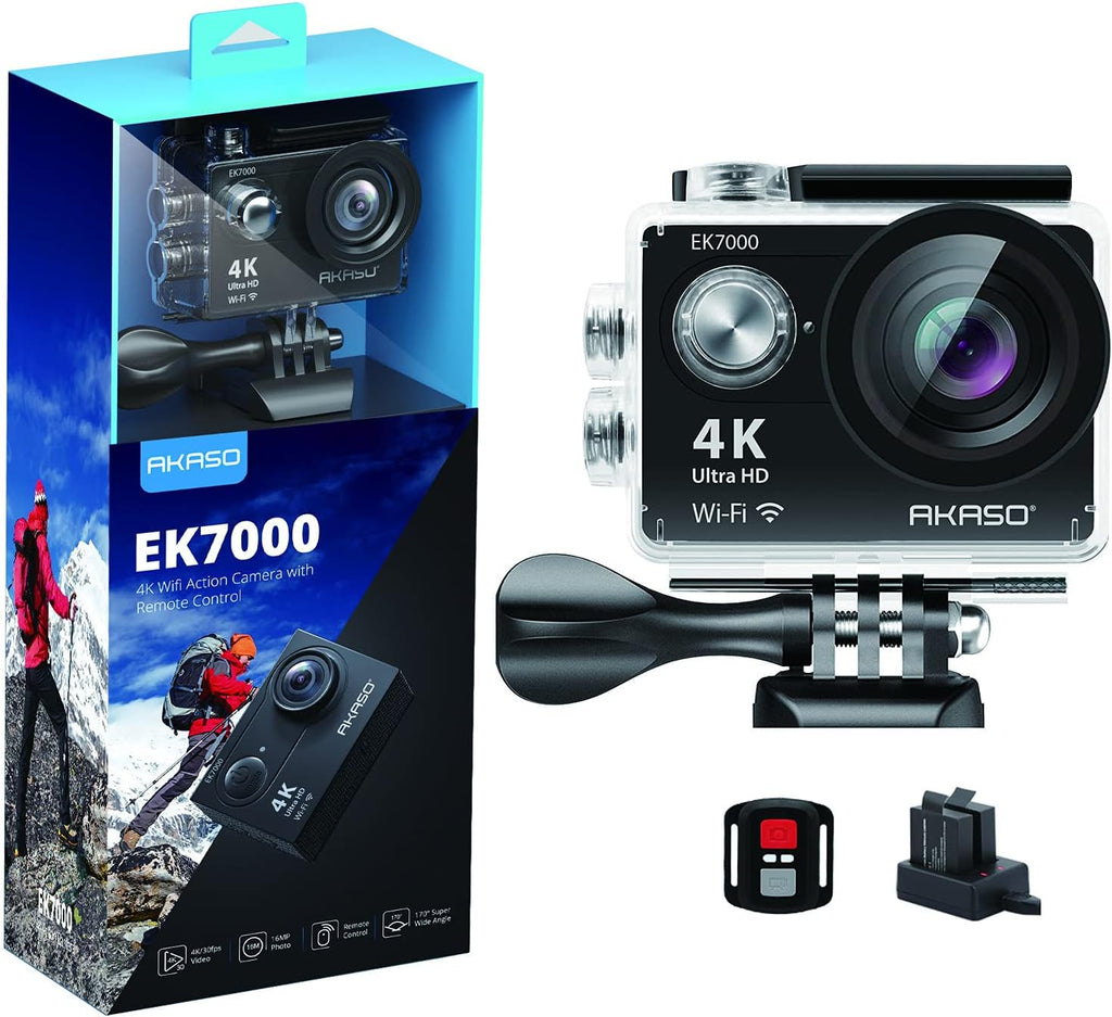 4K30FPS Action Camera 170 Degree Wide Angle 98FT Waterproof Camera K929325