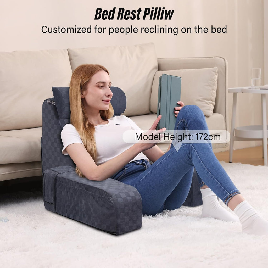Dark Grey Back Rest Pillow with Arms Rest F630