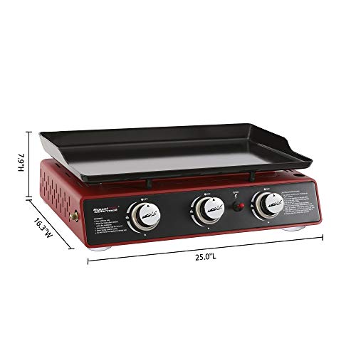 24-Inch 3-Burner Portable Table Top Gas Grill Griddle R7437