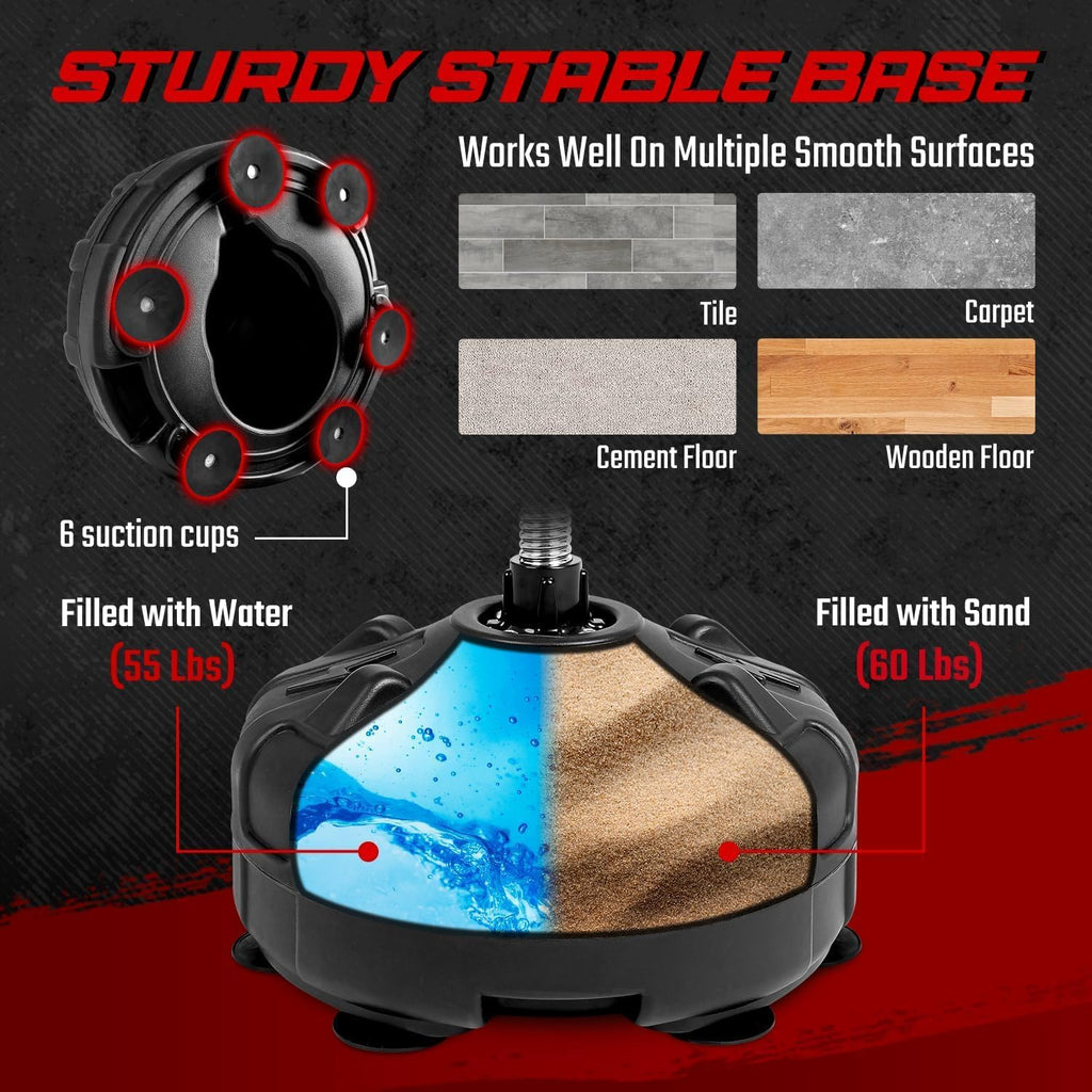 Punching Bag with Stand, Adjustable Height, PU Leather Speed Reflex Ball E942570