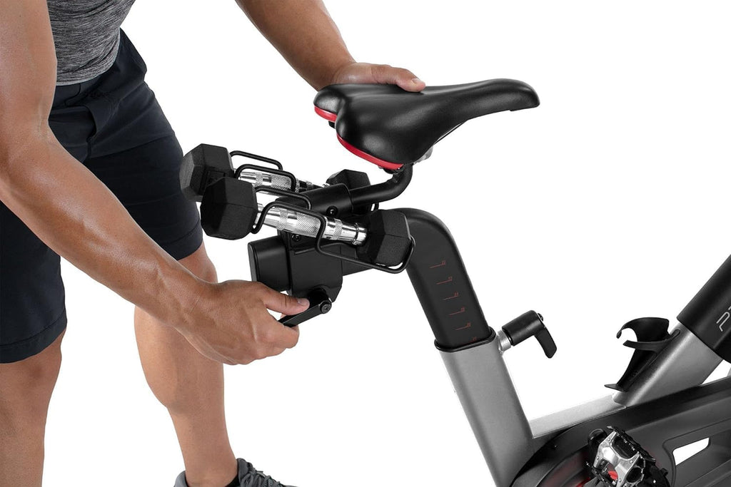 22” HD Touchscreen Exercise Bike with 24 resistance levels, Two 3 lb dumbbells, Black A3444