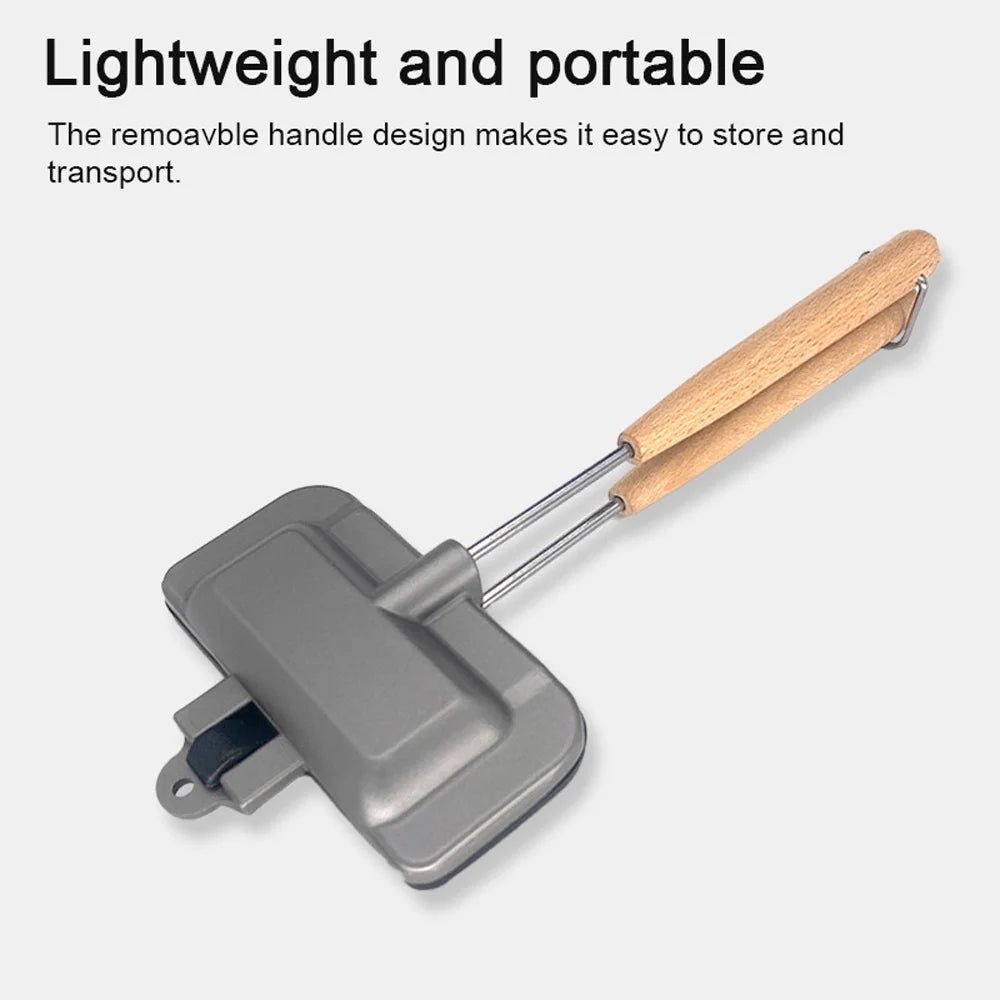 Double-Sided Non-Stick Aluminum Sandwich Maker with Removable Handle N27191