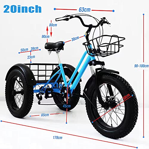 7 Speed 20 inch Fat Tire 3 Wheel Adult Tricycle S54455