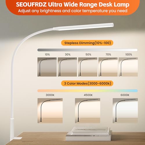 White Desk Lamp with Clamp N244018