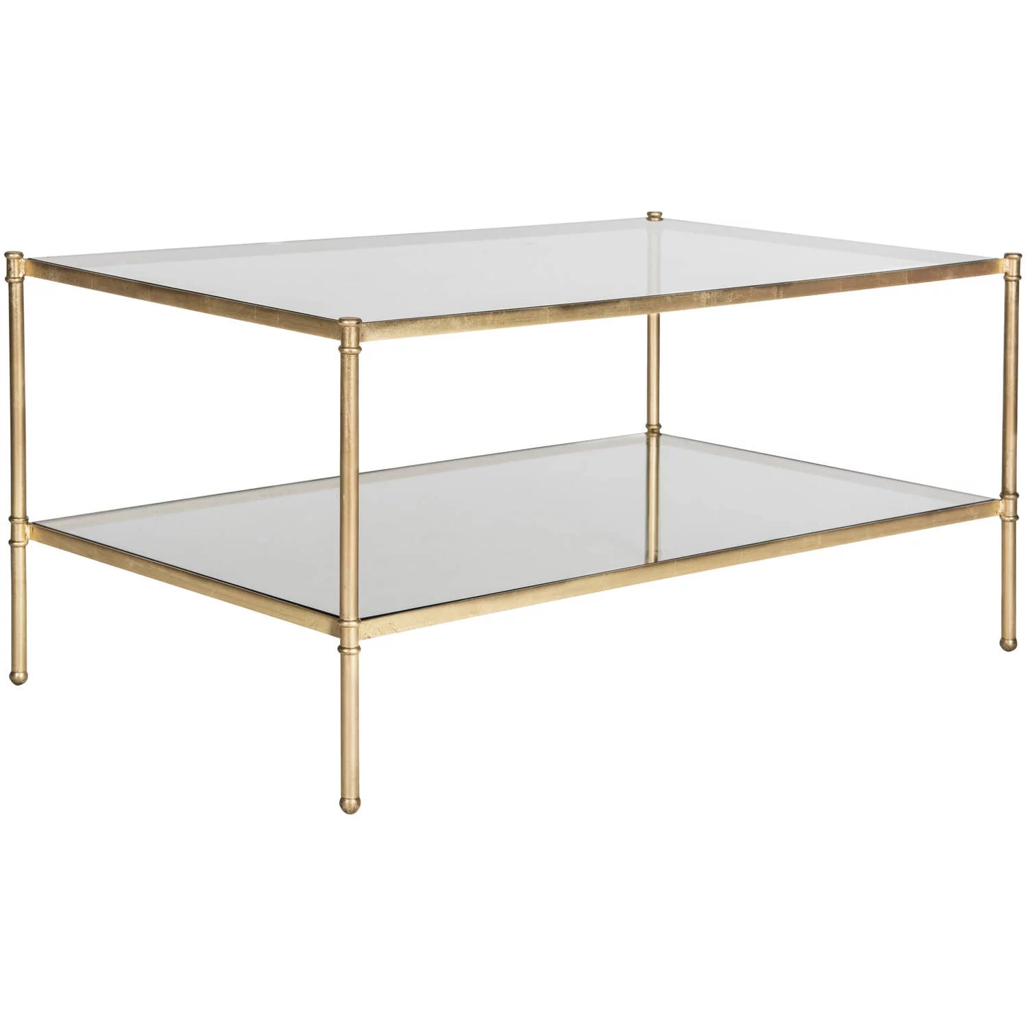 Antique Gold Iron Coffee Table with Glass Top Z832