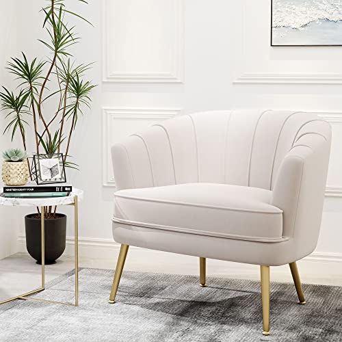 Green Velvet Accent Chair with Golden Metal Legs U651
