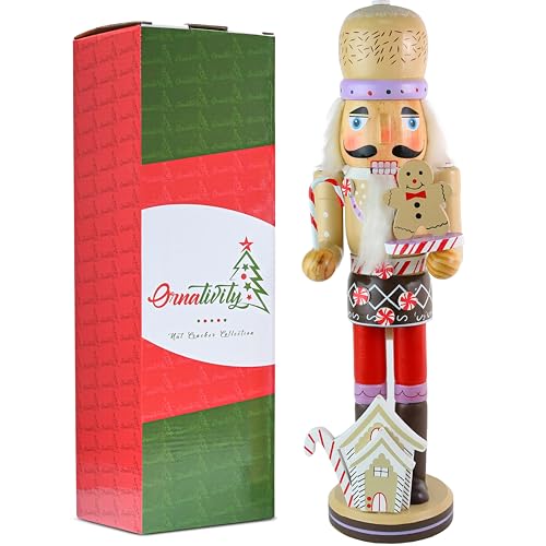 14" Wooden Gingerbread Chef Nutcracker B6434