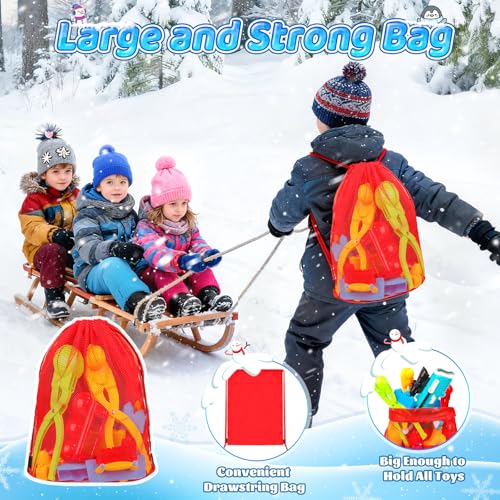Snowball Maker Kit with Snowball Blaster Launcher, 3 Duck Shaped Clips, Molds, Snow Shovel, Carry Bag O911