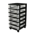 Mini Storage Cart 6 Drawer Plastic Black F9772