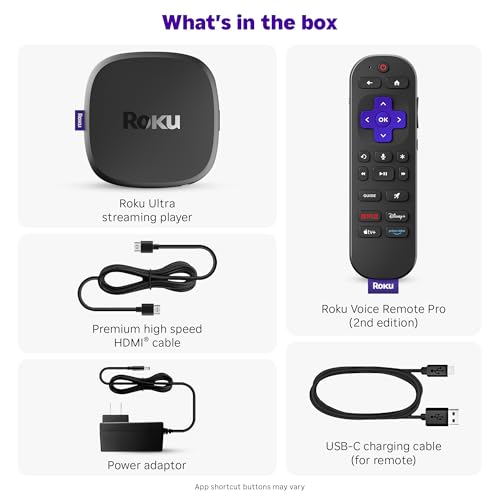 4K Streaming Device with HDR10+, Dolby Vision, Atmos, Bluetooth, Wi-Fi 6, Rechargeable Voice Remote Pro with Backlit Buttons U754