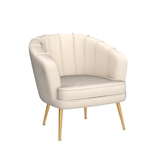Green Velvet Accent Chair with Golden Metal Legs U651