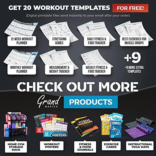 12-PACK Laminated Large Workout Poster Set with Exercise Charts C312967