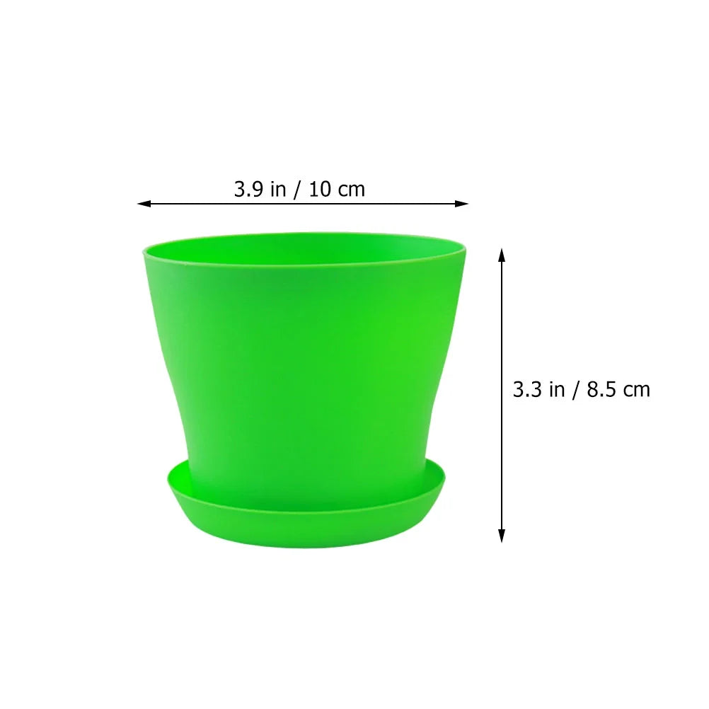 8pcs Plastic Round Flower Pot with Tray F185740