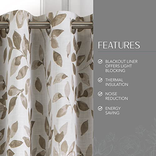 Blackout Linen Blend Window Curtain, 52 in x 84 in, Grey O52712