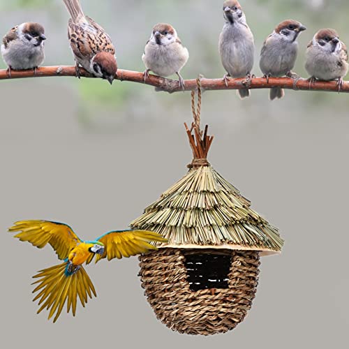 Hanging Straw Hand Woven Bird House J916