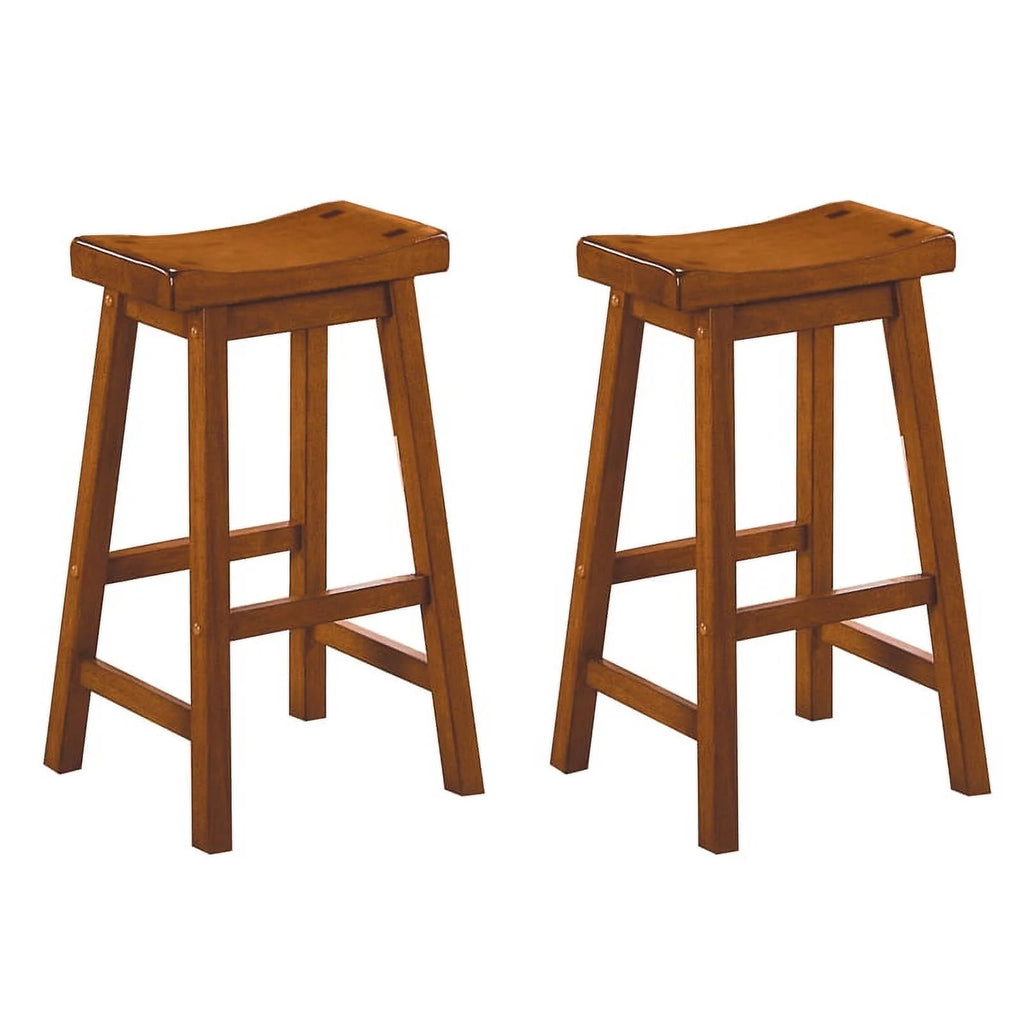 Solid Wood Bar Stool in Oak (Set of 2) L5891