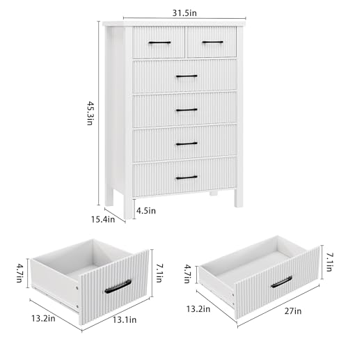 Natural Oak 6 Drawer Wood Dresser T413