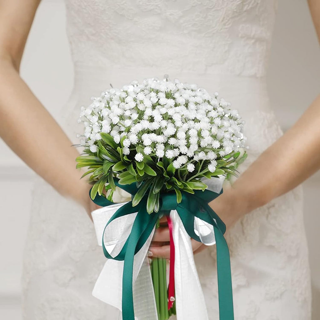 8.7 Inch Artificial Silk Rose Bridal Bouquet F57292