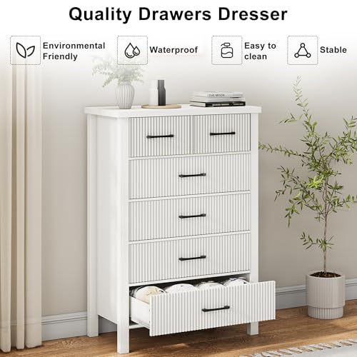 Natural Oak 6 Drawer Wood Dresser T413