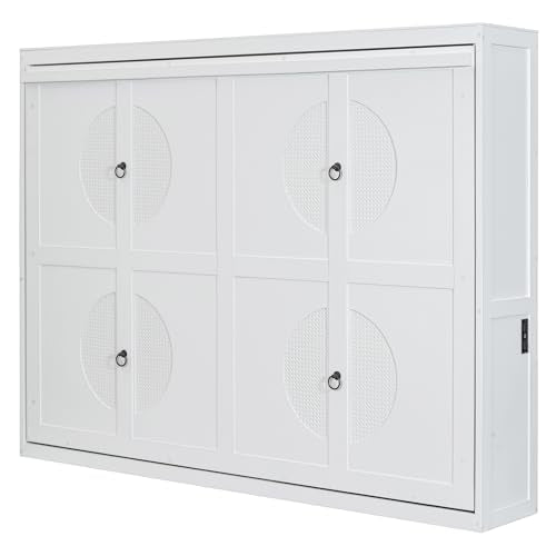 Gray Queen Size Murphy Bed with Sofa and Cabinet M680029