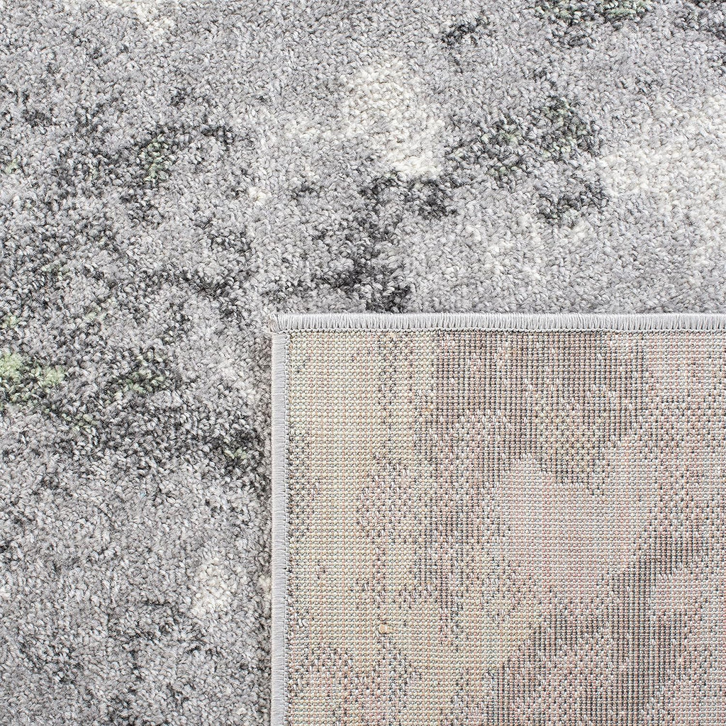 Green & Grey 4' Square Area Rug D895605