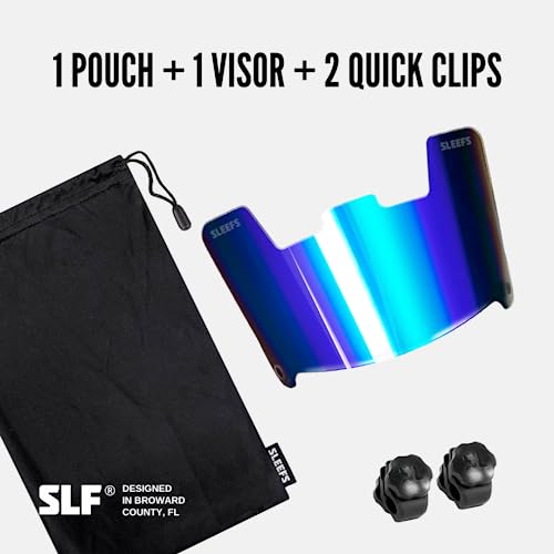 Tinted Football Visor with Clips and Microfiber Bag A14563