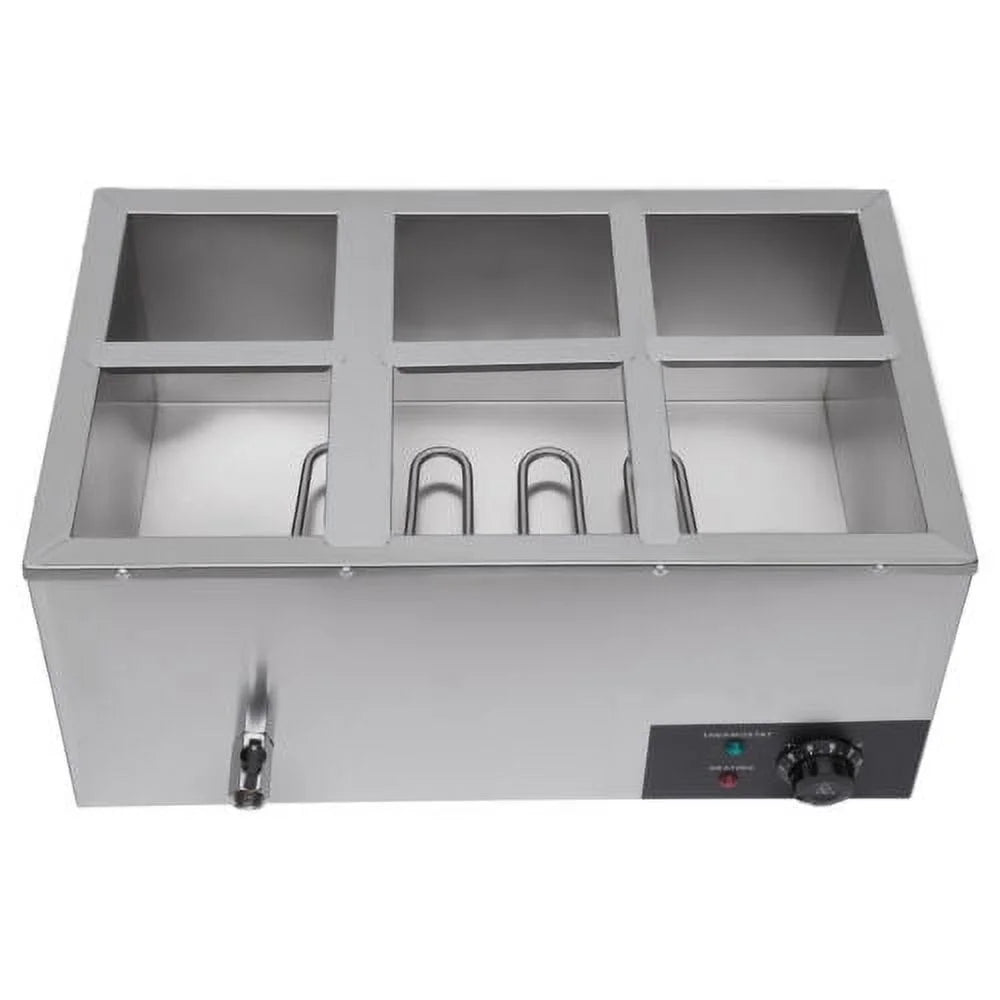 600W 110V 6 Pots Stainless Steel Commercial Buffet Food Warmer K214