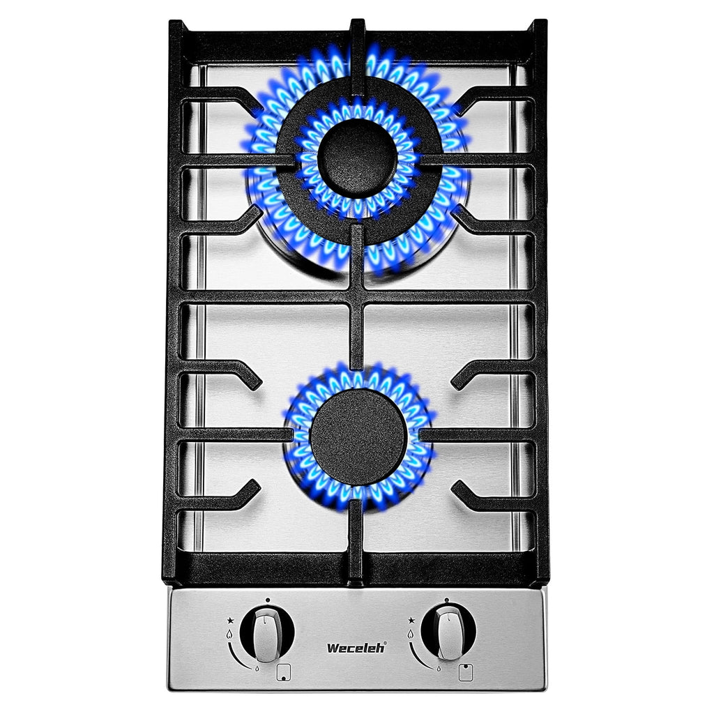 12" Dual Fuel 2 Burner Stainless Steel Cooktop Z167