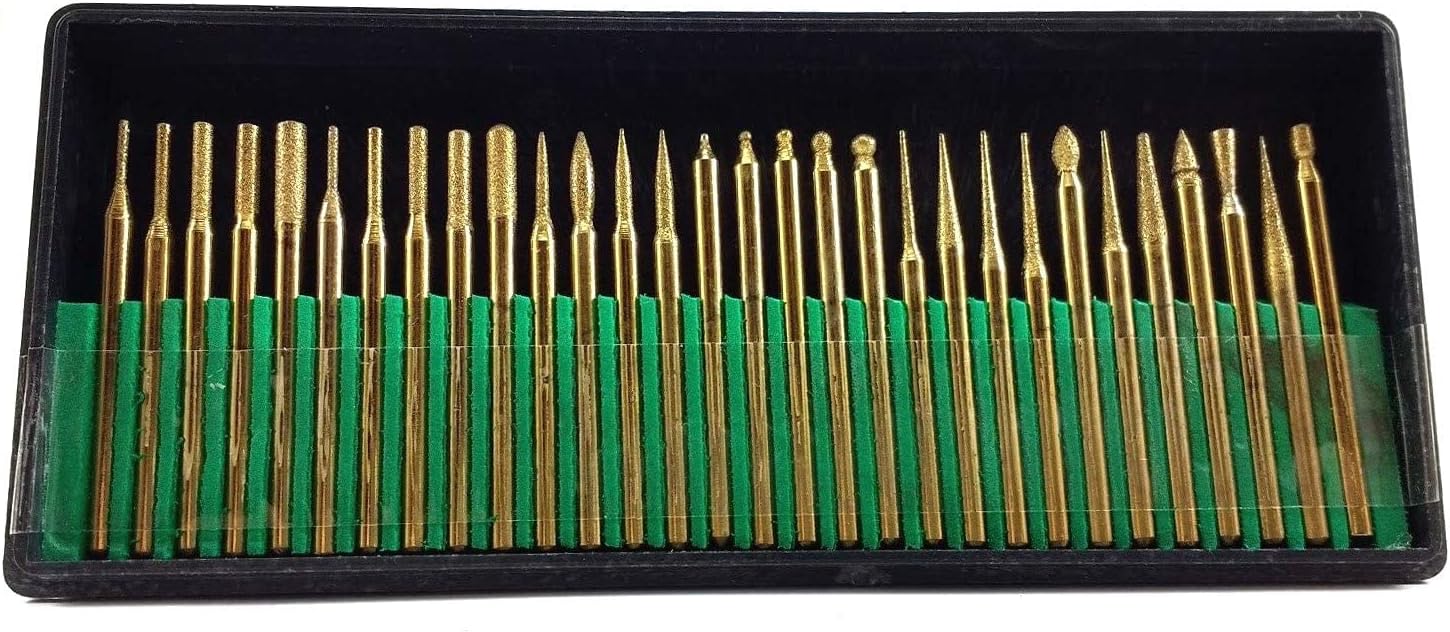 30 Piece Titanium Coated Diamond Drill Burr Set H388217