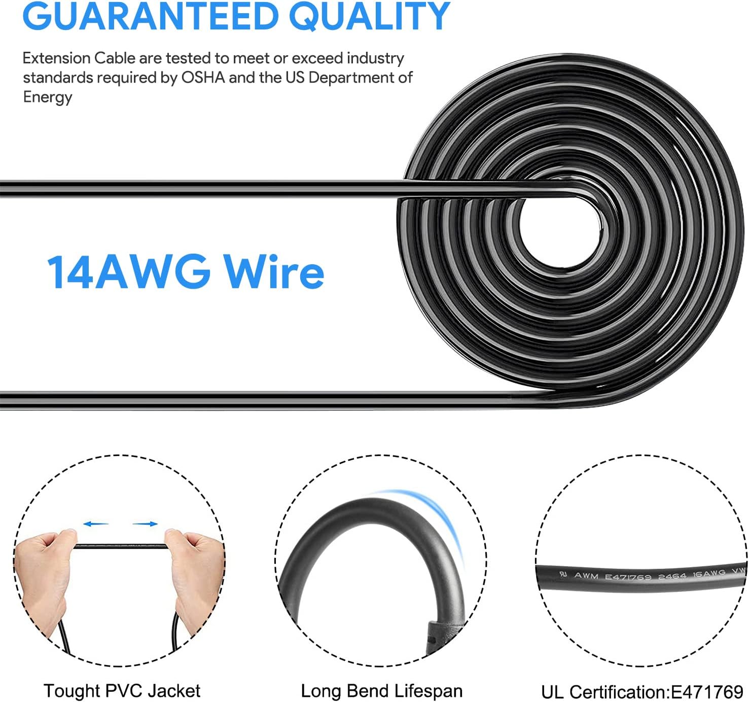 Extension Cable 10FT 3M DC 8.0mm Connector U54526