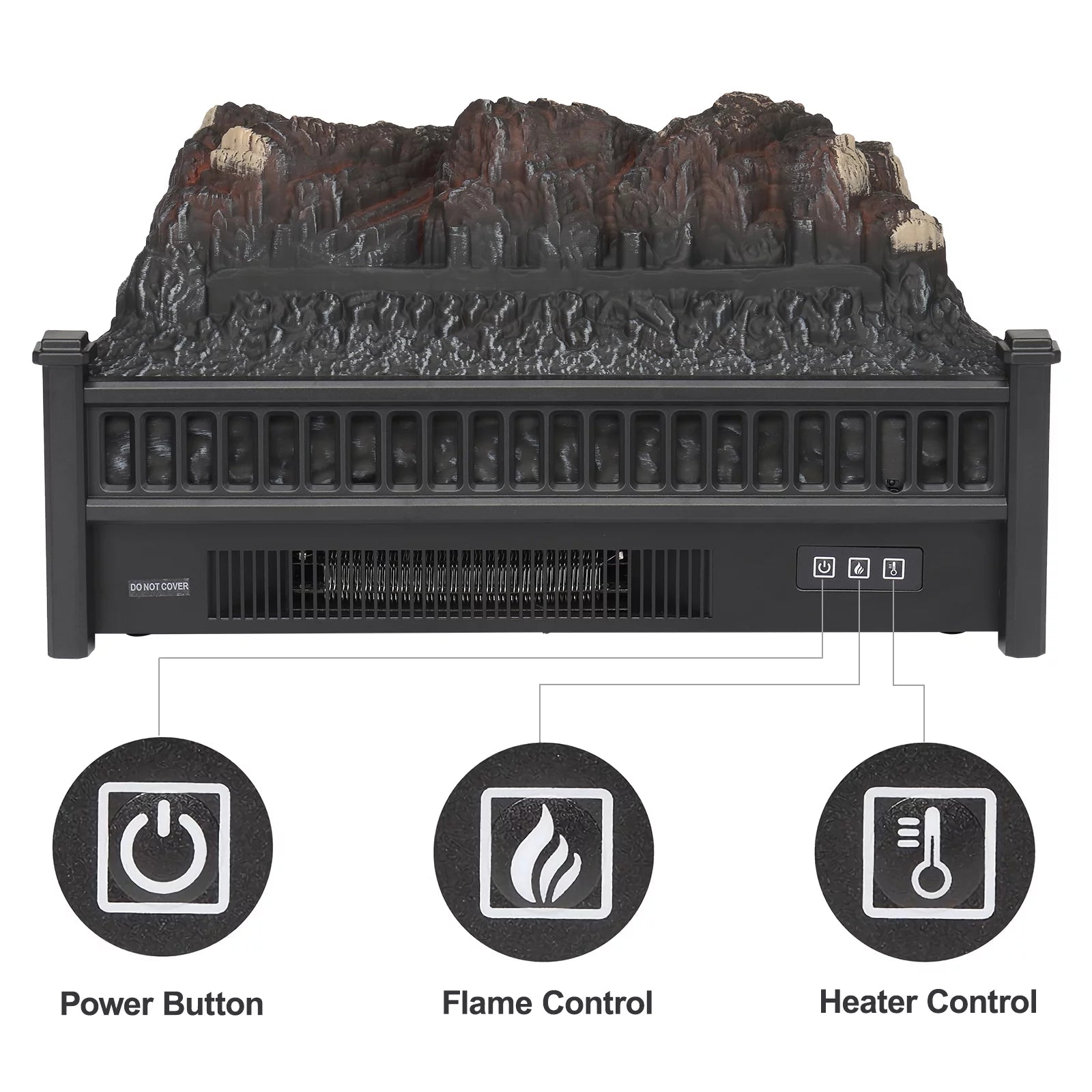 23IN Electric Fireplace Heater with Remote Control H633